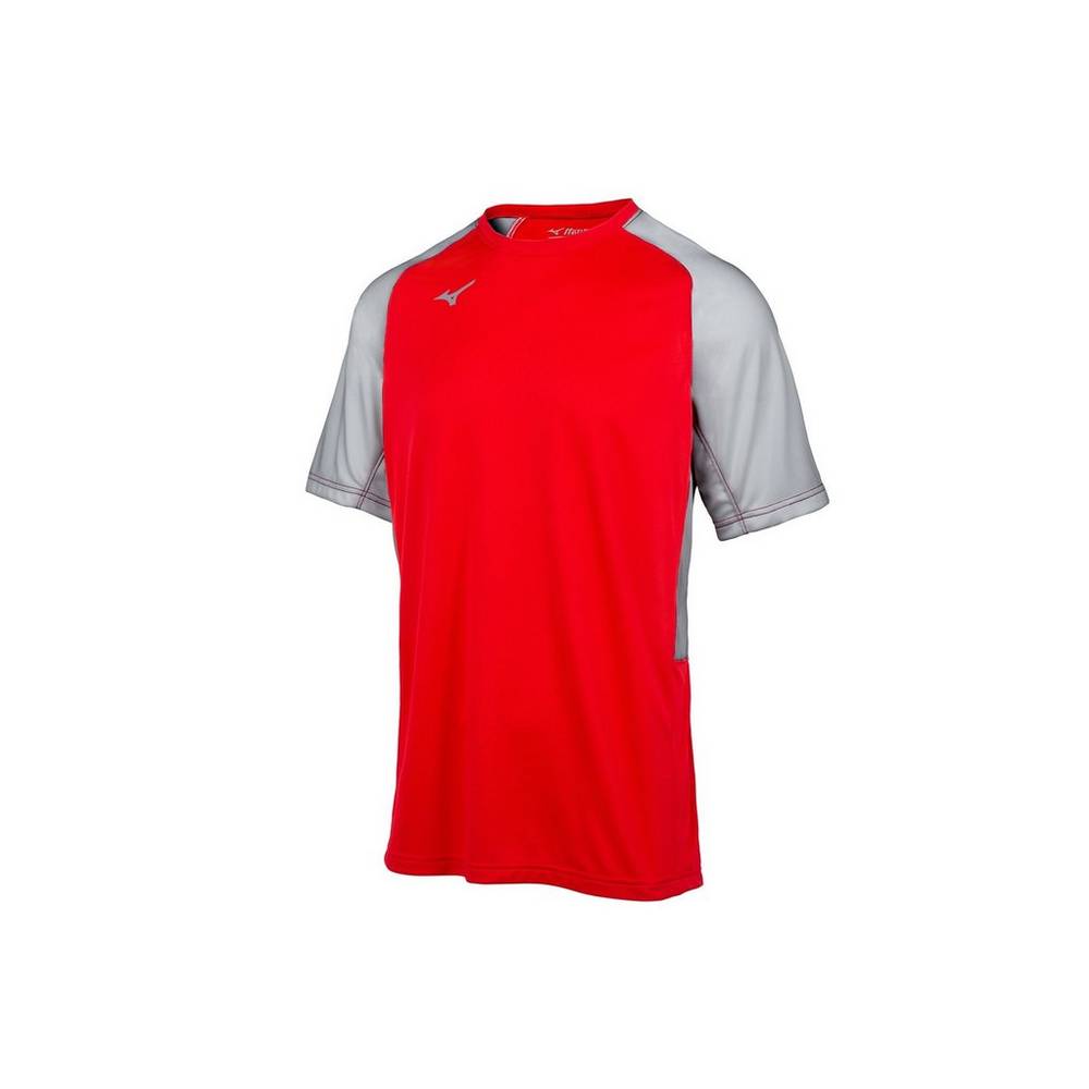 Panske Dresy Mizuno Aerolite Crew Baseball Červené/Siva Vypredaj IYXC63249